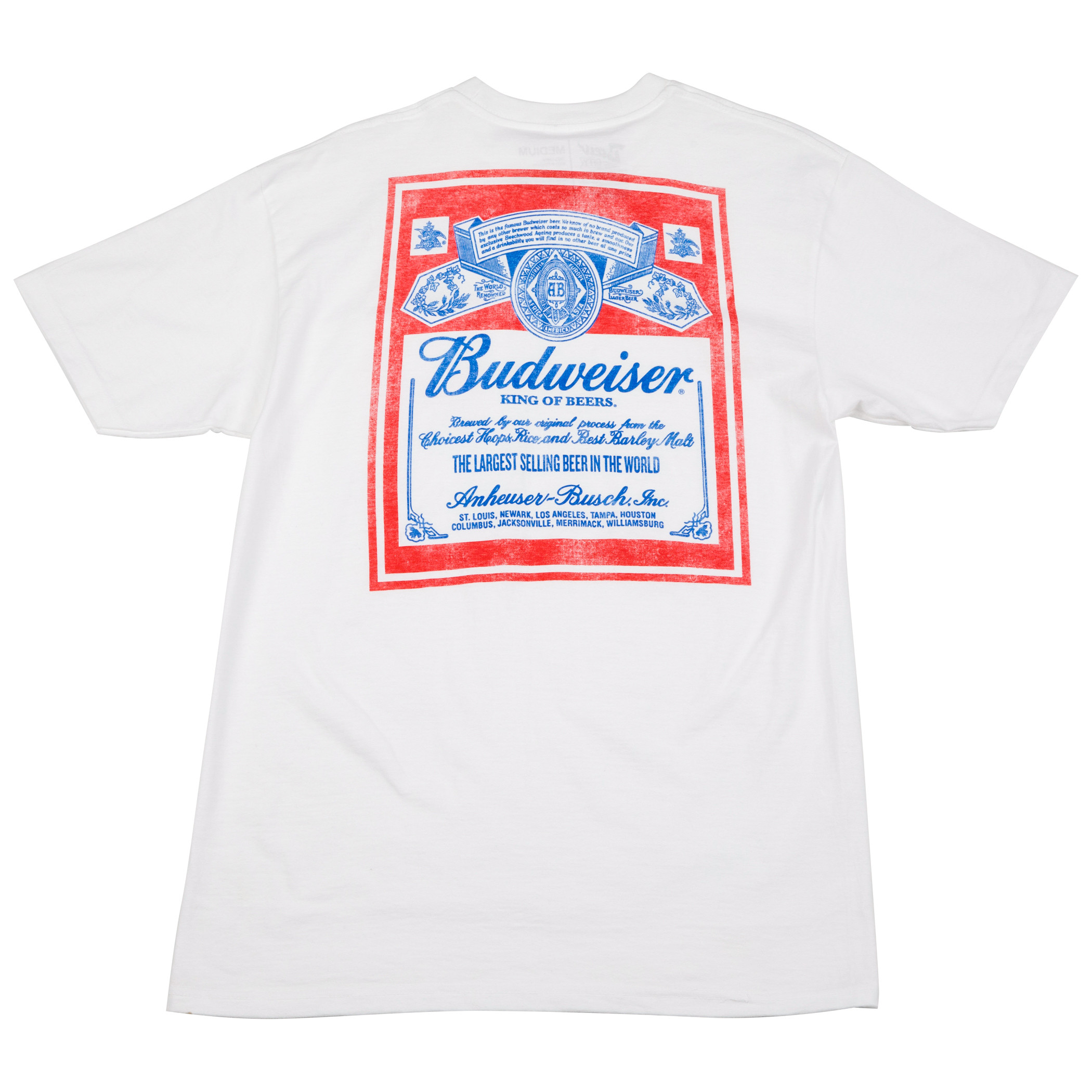 Budweiser Vintage Label Front and Back Pocket T-Shirt